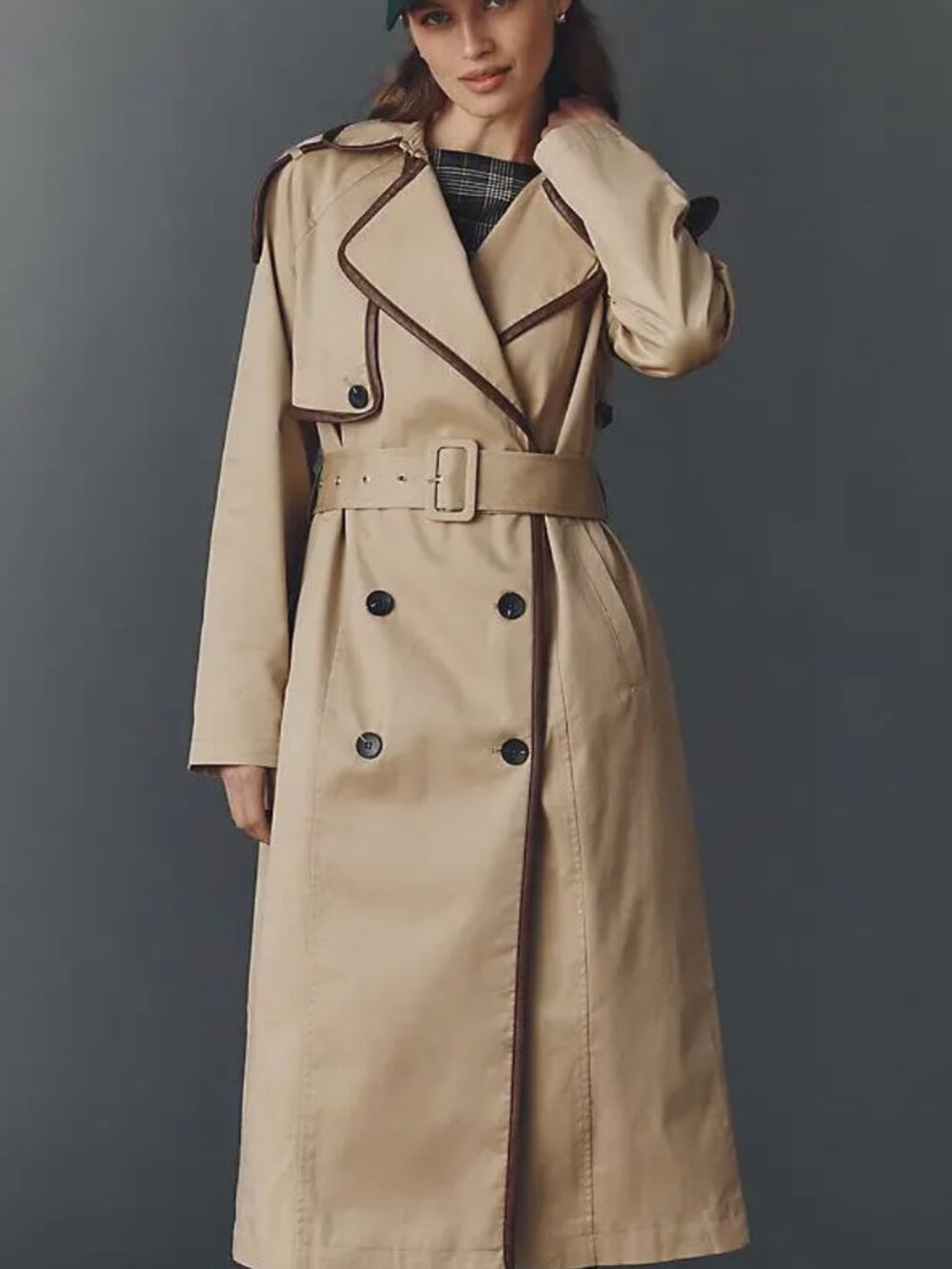 Avec Les Filles Beige Double-Breasted Trench Coat - Like New - Picture 2 of 7